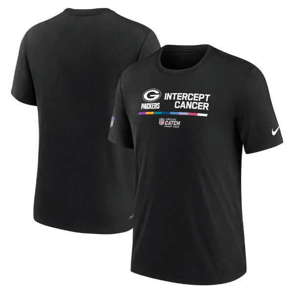 Men's Green Bay Packers 2022 Black Crucial Catch Performance T-Shirt